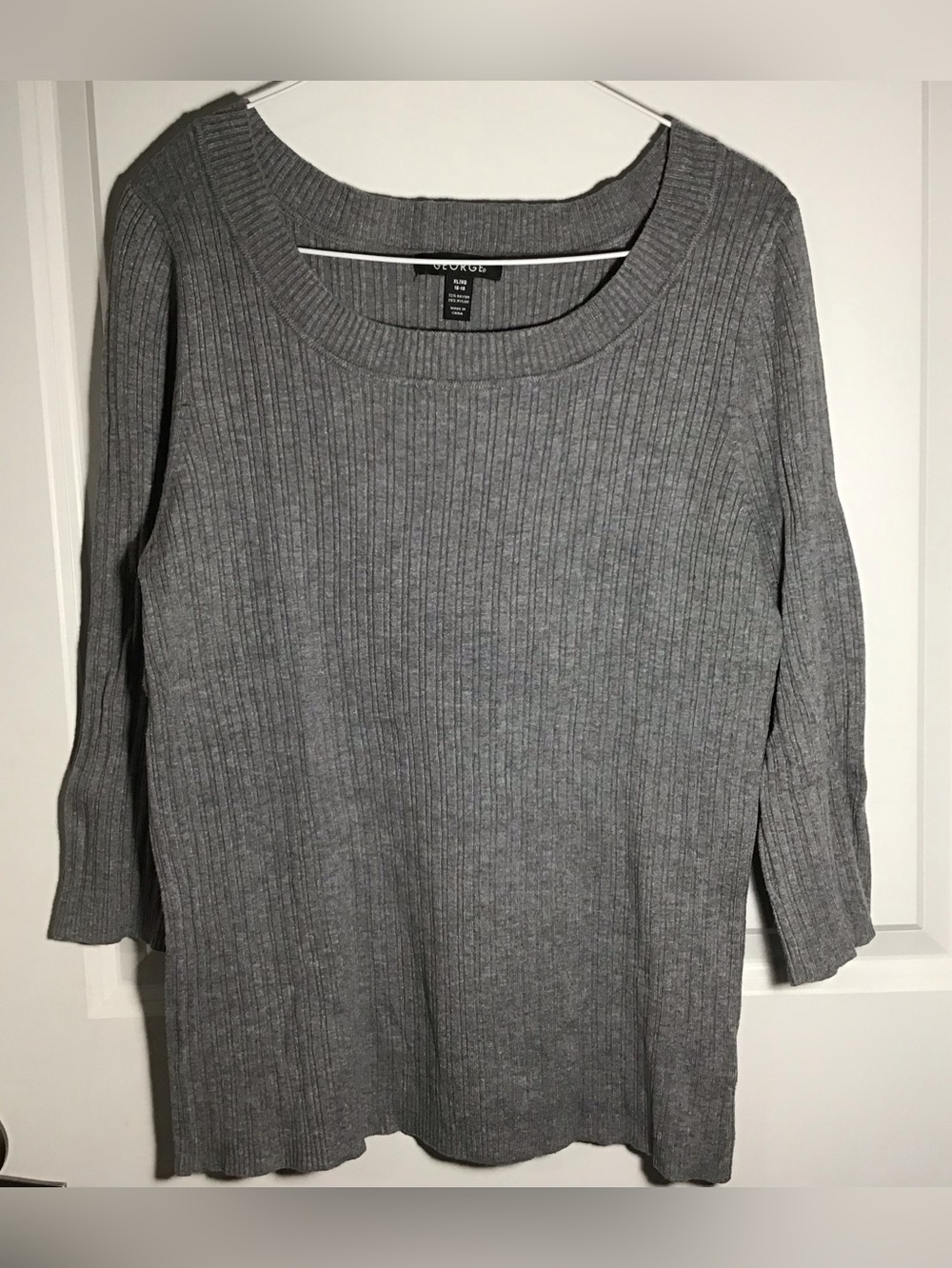 George Gray Ribbed Scoop Neck Sweater XL